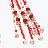 Maxbell Ancient Chinese Tassel Hair Comb Pin Earrings Set Costume Headdress Wedding Tiara Hairband