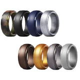 Max 8 Pieces Silicone Rings Men Women Band Sport Rings Outdoor Rings Size 8