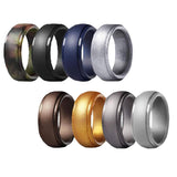 Max 8 Pieces Silicone Rings Men Women Band Sport Rings Outdoor Rings Size 8