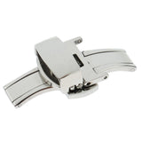 Max Stainless Steel Clasp Strap for Watch Double Push Button  14 Silver