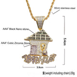 Max Vintage Pendant Necklace Punk Trap House Letter Zircon  Jewel Silver