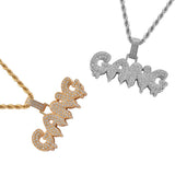 Max Vintage Necklace with Punk GANG  Dripping Letter Pendant Women Jewel Golden