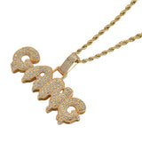 Max Vintage Necklace with Punk GANG  Dripping Letter Pendant Women Jewel Golden