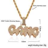 Max Vintage Necklace with Punk GANG  Dripping Letter Pendant Women Jewel Golden