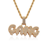 Max Vintage Necklace with Punk GANG  Dripping Letter Pendant Women Jewel Golden