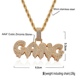 Max Vintage Necklace with Punk GANG  Dripping Letter Pendant Women Jewel Golden