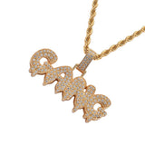 Max Vintage Necklace with Punk GANG  Dripping Letter Pendant Women Jewel Golden