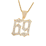 Max Hip-hop accessory zircon creative number 69 pendant necklace Golden