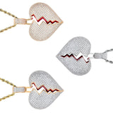 Max Heart-broken shape pendant zircon hip-hop necklace Golden