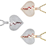 Max Heart-broken shape pendant zircon hip-hop necklace Golden