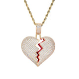 Max Heart-broken shape pendant zircon hip-hop necklace Golden