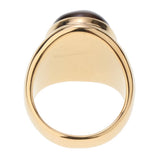 Max Elliptical Cat Eye Gemstone Ring Titanium Steel Opal Ring Coffee