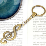 Max Retro Bronze Music Symbol Keychain Pendant Key Chain Car Key Ring Bag Purse