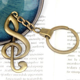 Max Retro Bronze Music Symbol Keychain Pendant Key Chain Car Key Ring Bag Purse