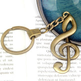 Max Retro Bronze Music Symbol Keychain Pendant Key Chain Car Key Ring Bag Purse