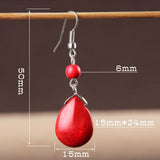 Max Temperament Texture Turquoise Earrings Bridal Dangle Drop Ear Rings Blue