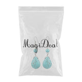 Max Temperament Texture Turquoise Earrings Bridal Dangle Drop Ear Rings Blue