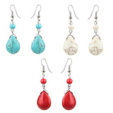 Max Temperament Texture Turquoise Earrings Bridal Dangle Drop Ear Rings Blue