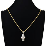 Maxbell 18K Gold Hip Hop Iced Out Spaceman Pendant Necklace Sweater Chain Choker