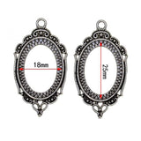 Maxbell 20 Pieces Blank Oval Bezel Tray Base Cabochon Necklace Pendant