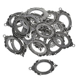 Maxbell 20 Pieces Blank Oval Bezel Tray Base Cabochon Necklace Pendant