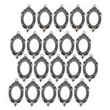 Maxbell 20 Pieces Blank Oval Bezel Tray Base Cabochon Necklace Pendant