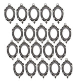 Maxbell 20 Pieces Blank Oval Bezel Tray Base Cabochon Necklace Pendant