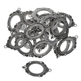 Maxbell 20 Pieces Blank Oval Bezel Tray Base Cabochon Necklace Pendant