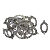 Maxbell 20 Pieces Blank Oval Bezel Tray Base Cabochon Necklace Pendant