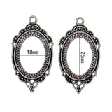 Maxbell 20 Pieces Blank Oval Bezel Tray Base Cabochon Necklace Pendant