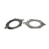 Maxbell 20 Pieces Blank Oval Bezel Tray Base Cabochon Necklace Pendant