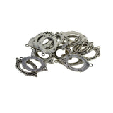 Maxbell 20 Pieces Blank Oval Bezel Tray Base Cabochon Necklace Pendant