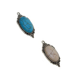 Maxbell 20 Pieces Blank Oval Bezel Tray Base Cabochon Necklace Pendant