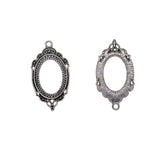 Maxbell 20 Pieces Blank Oval Bezel Tray Base Cabochon Necklace Pendant