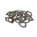 Maxbell 20 Pieces Blank Oval Bezel Tray Base Cabochon Necklace Pendant
