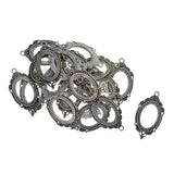 Maxbell 20 Pieces Blank Oval Bezel Tray Base Cabochon Necklace Pendant