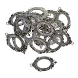 Maxbell 20 Pieces Blank Oval Bezel Tray Base Cabochon Necklace Pendant