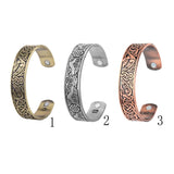 Max Viking Talisman Wide Cuff Bracelet Totem Open Wire Bangle Antique Gold