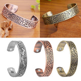 Max Viking Talisman Wide Cuff Bracelet Totem Open Wire Bangle Antique Gold