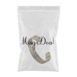 Max Viking Talisman Wide Cuff Bracelet Totem Open Wire Bangle Antique Gold