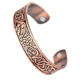 Max Viking Talisman Wide Cuff Bracelet Totem Open Wire Bangle Antique Copper
