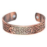 Max Viking Talisman Wide Cuff Bracelet Totem Open Wire Bangle Antique Copper