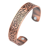Max Viking Talisman Wide Cuff Bracelet Totem Open Wire Bangle Antique Copper