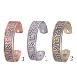 Max Viking Runes Wide Cuff Bangle Bracelet Wristband Jewelry Silver Color