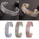 Max Viking Runes Wide Cuff Bangle Bracelet Wristband Jewelry Silver Color