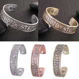 Max Viking Runes Wide Cuff Bangle Bracelet Wristband Jewelry Silver Color