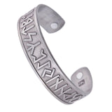 Max Viking Runes Wide Cuff Bangle Bracelet Wristband Jewelry Silver Color