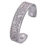 Max Viking Runes Wide Cuff Bangle Bracelet Wristband Jewelry Silver Color