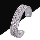 Max Viking Runes Wide Cuff Bangle Bracelet Wristband Jewelry Silver Color