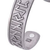 Max Viking Runes Wide Cuff Bangle Bracelet Wristband Jewelry Silver Color